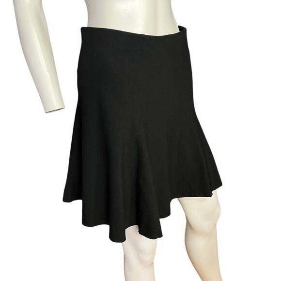 Theory Black Ponte Knit Fit & Flare Knee Length Skirt Size Small - Picture 1 of 7